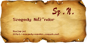 Szegedy Nándor névjegykártya