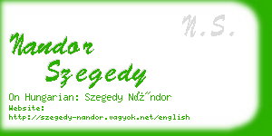 nandor szegedy business card